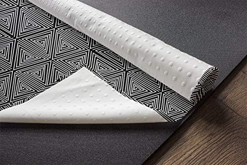 Ambesonne Abstract Yoga Mat prosop, Design Modern Contemporan Bohemian triunghiuri tribale și geometrie interioară, anti-alunecare