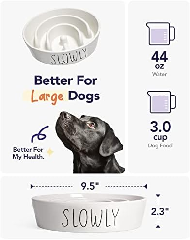Le TAUCI Pet Dog Slow Feeder Bowl Ceramic, puzzle dog food Bowl pentru rasa mică medie mare, Puppy Slow Feeder Bowl pentru