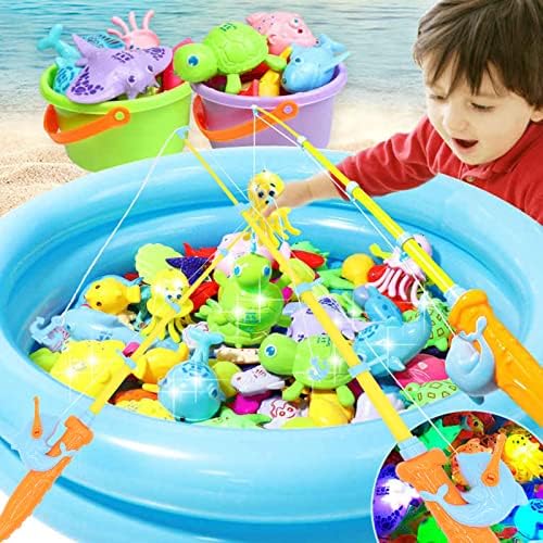 3 buc jucărie de piscină cu pol de pescuit magnetic, joc de pescuit magnetic pentru copii pentru copii, jucărie pentru baie