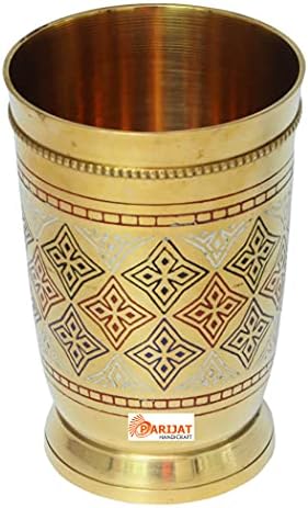 Parijat Handicraft Brass Brass Moscova Mule Mint Julep Cupa de alamă Mint Julep Cupa Capacitate 10 uncie