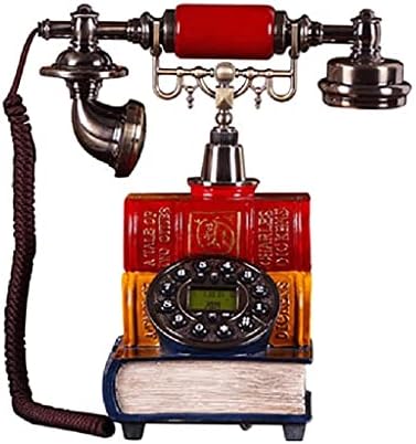Zykbb Retro Book Base Telefon fix pentru acasă, Telefon de formare a butonului de epocă Telefon de modă veche telefon cu mâini