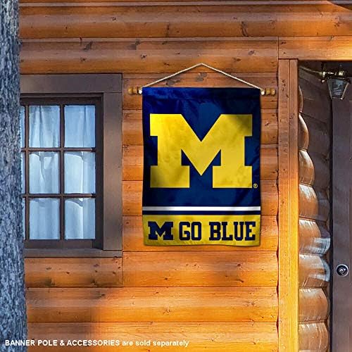 Michigan Team University Wolverines Go Blue House Flag Banner