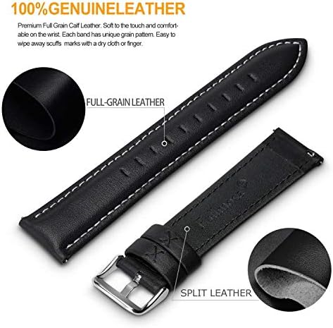 Fullmosa Rapid Rapid Leather Watch Band 20mm Black & Quick Rapid Cross Series Band 20mm Black