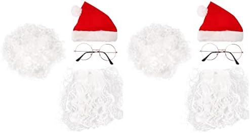 2 seturi/ 4pcs Moș Crăciun pentru pălărie de pălărie de pălărie de Crăciun Cosplay Moș Crăciun Claus Props decorațiuni de Crăciun