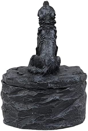 EBROS GIFT Single Howling Grey Alpha Wolf mini bijuterii rotunjite cutii decorative Figurină ca decor al Timberwolves Lupii