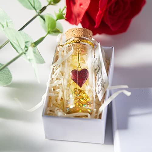 Inima într -o sticlă de sticlă decorativă mini cadouri romantice drăguțe pentru el prietenii ei, Wish Jar cu mesaj, orice zi
