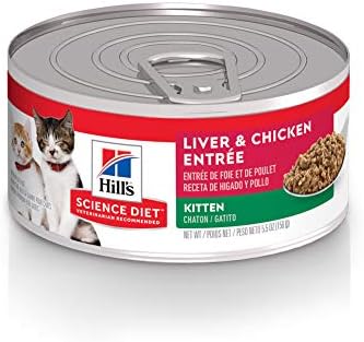 Hill ' s Science Diet Wet Cat Food, pisoi, ficat & reteta de pui, 5.5 oz. Cutii, 24-Pachet
