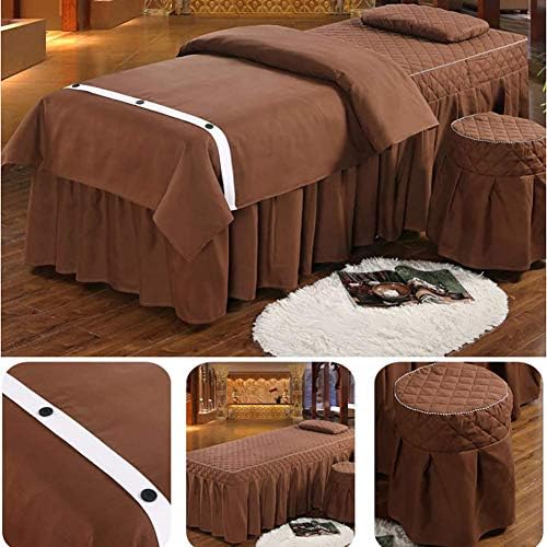 Zhuan Premium Massage Table Sets Sets Pat de frumusețe Acoperire 4 bucăți de masaj respirabil Paturi fustă Pillowcase Spa Spread