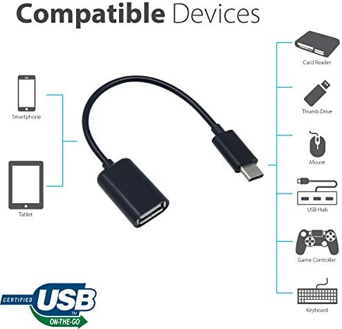 Lucrări OTG USB-C 3.0 Adaptor pentru Sony WH-1000XM4 pentru funcții rapide, verificate, multi-utilizare, cum ar fi tastatură,