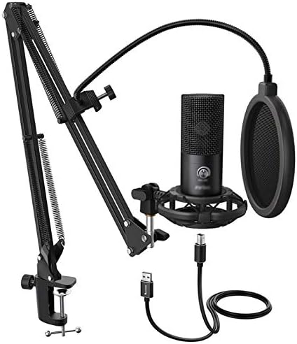 Fhgmzjy Studio Condensator Kit de microfon USB cu foarfecă reglabilă Stand Stand Stand Mont pentru voce YouTube